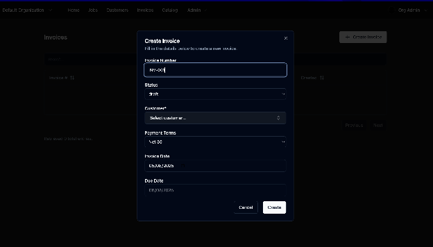 Create a new invoice